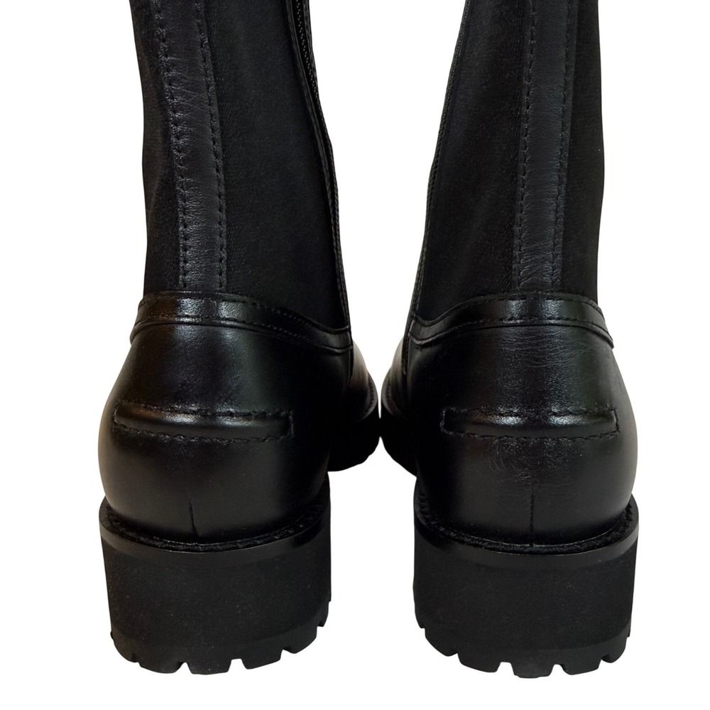 Cole Haan Lyndon Leather Tall Boots Black Lug Sole Size 7 NWB - Picture 4 of 11